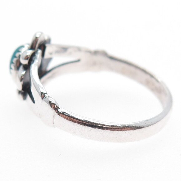 1990 Authentic Signed Ring Bell Navajo Sterling Silver 925 Vintage Turquoise s 6 - Picture 4 of 6